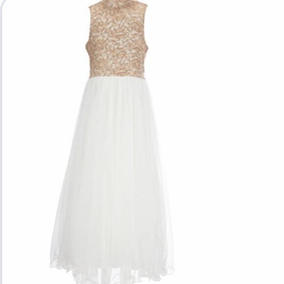 Xtraordinary SZ 10 Formal Pale copper/ivory gown dress Wedding Dance Recital - Picture 11 of 13